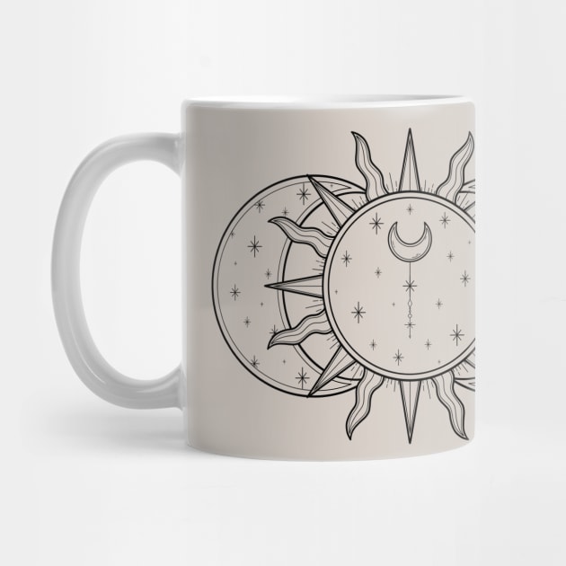 Vintage Celestial Sun and Moon by katieharperart